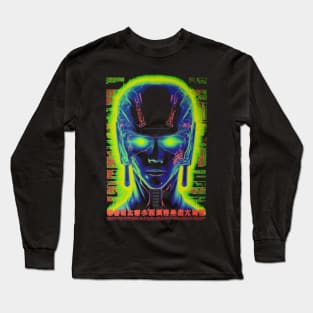 Retro Anime Sci-Fi Futuristic Robot Man - Nostalgic Cybernetic Hero Long Sleeve T-Shirt